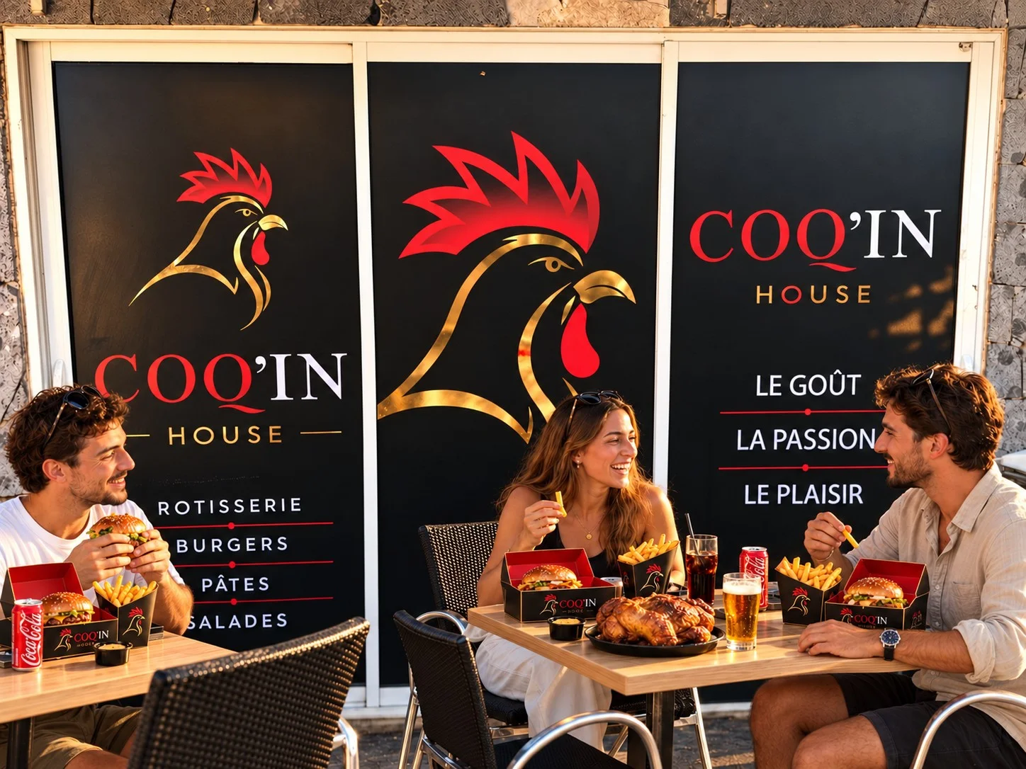 Entre amis, sous le grand coq